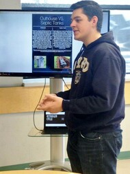 Student presenting in class 
